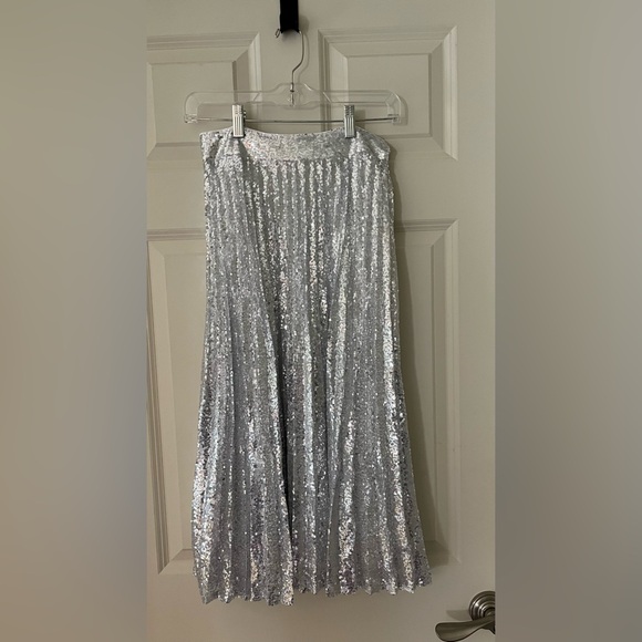 Lulu’s Glamorous Occasion Silver Sequin Pleated Midi
Skirt Party Disco size S - Picture 1 of 11